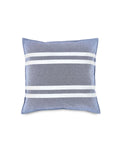 The front view of the Southern Tide Sailor Stripe Square Decorative Pillow by Southern Tide - Navy